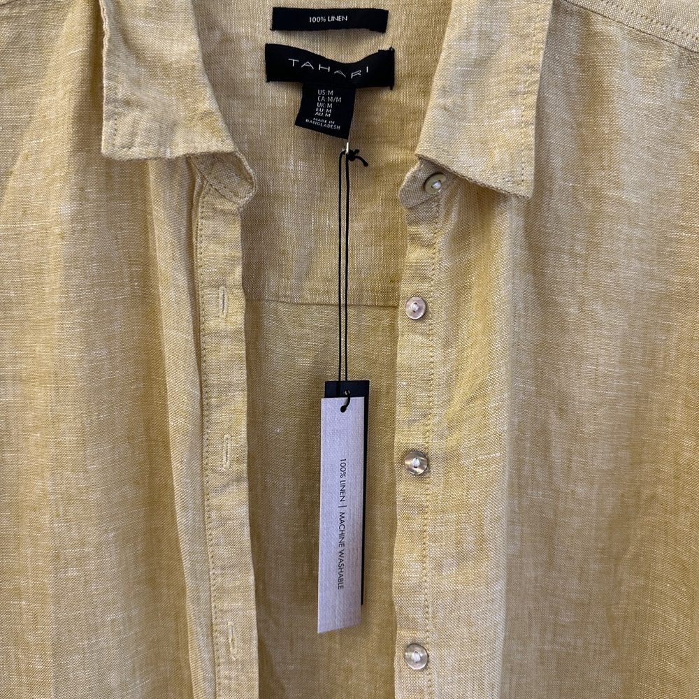 Tahari Yellow Linen dress